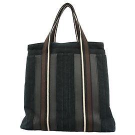 Hermès Saco Tote Hermes Troca Horizontal MM Canvas Preto