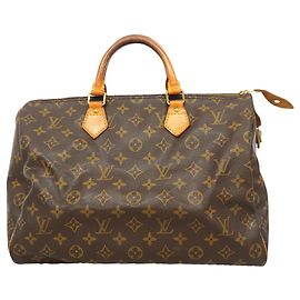 Louis Vuitton Monogram Speedy 35 Handbag Brown