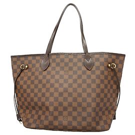 Sac cabas Louis Vuitton Damier Neverfull MM N51105 Ebene Damier ebène