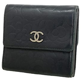 Chanel Tri-fold Portemonnaie Schwarz