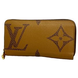 Portafoglio Zippy Louis Vuitton Monogram Giant Reverse Marrone