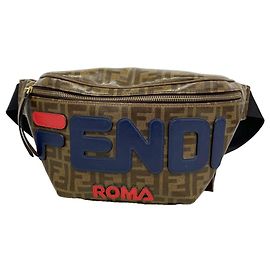 Fendi Gürteltasche aus beschichtetem Canvas Braun Marineblau
