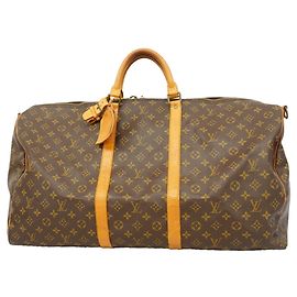 Sac Boston Louis Vuitton Monogram Keepall Bandoulière 60 Marron