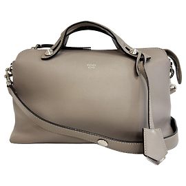mala de mão em couro Fendi By The Way Medium Marrom Cinza