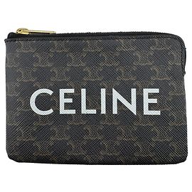 Céline Portamonete Celine Triomphe Macadam in pelle Marrone