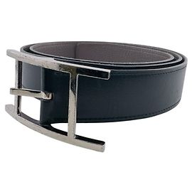 Cinturón Hermès Api 90 de piel negra Castaño Negro