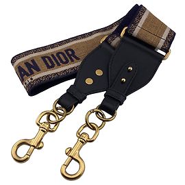 Alça de ombro bordada Christian Dior Bege Azul marinho