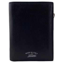 Gucci Bi-fold Geldbörse aus schwarzem Leder Schwarz