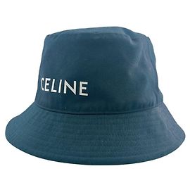 Céline Chapéu Bucket Celine em algodão preto Preto