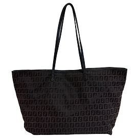 Fendi Brown Zucchino Canvas Tote Bag Brown