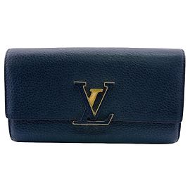Louis Vuitton Portefeuille Capucines Long Wallet Rot Marineblau