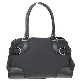 Sac Tote Salvatore Ferragamo Gancini Canvas Noir