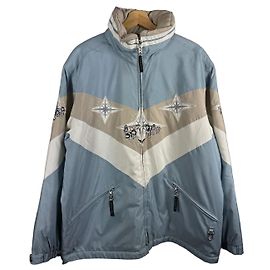 Giacca da sci vintage Bogner Goan Thylmann da donna Dogs Taglia 44 / M-L Blu Beige