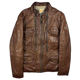 Hugo Boss Orange Braune Leder Bikerjacke Medium Echtleder Größe M / 48 Andere