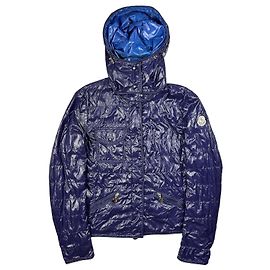 Moncler Lil Navy Blue gesteppte Kapuzenjacke für Damen Größe 2 / M Andere