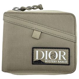 Portefeuille bi-fold Christian Dior Vert Kaki