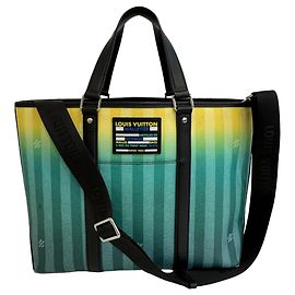 Louis Vuitton M59919 Weekend Tote PM Damier Stripe Shoulder Bag Green
