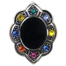 Anello Volume Gucci con pietre colorate effetto velluto Nero Multicolore