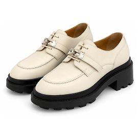 Hermès First Derby Pelle Bianca Nero Bianco