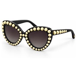 Chanel Occhiali da sole Cat Eye con perle color crema Nero