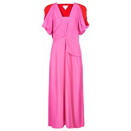 Bottega Veneta Robe Drapée Pre-Fall 2020 - Rose et Rouge Rose Rouge