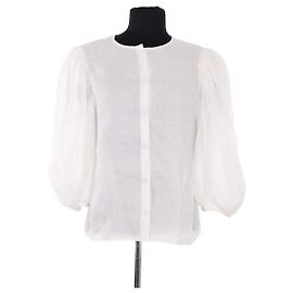 Blusa Chloé de ramio blanca Blanco