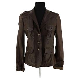 Giacca in pelle marrone Gerard Darel Marrone
