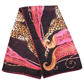 Foulard in seta Salvatore Ferragamo Poised Leopards Multicolore Altro