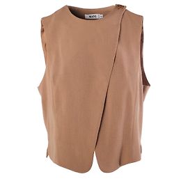 Autre Marque Chaleco asimétrico cruzado Mani de lana camel Castaño Otro