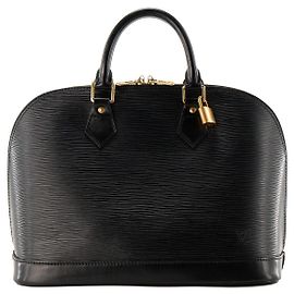 LOUIS VUITTON - Sac à main Alma PM Louis Vuitton en cuir épi noir vintage Noir