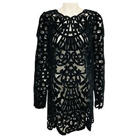 Robe en velours brodé Dana Dark Black de Sea New York Noir