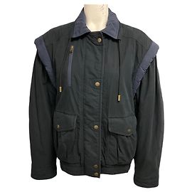 Isabel Marant Etoile Faded Black Desha Two-Toned Cotton Utility Jacket Black