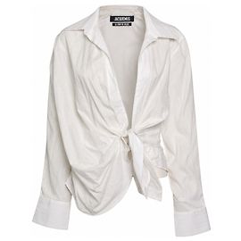 Jacquemus, Camicia Le coup de soleil in white Bianco