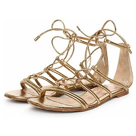 Gianvito Rossi, Gladiator-Sandalen aus goldfarbenem Leder Golden