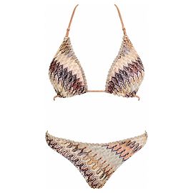 Missoni, biquíni de triângulo em lurex em tons dourados Multicor