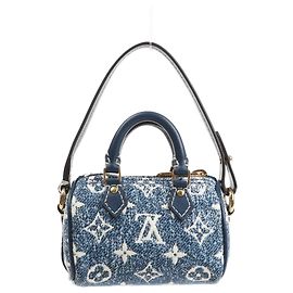 Bolsa Louis Vuitton Speedy Micro Monogram Denim em azul Azul marinho