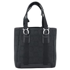 Salvatore Ferragamo Gancini Top Handle Canvas Nero