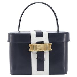 Céline Bolsa Celine em couro Azul marinho
