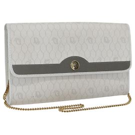 Christian Dior Vintage Honeycomb Canvas Weiß