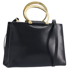 Céline Celine Top Handle Leather Schwarz