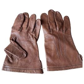 Maison Fabre Braune Lederhandschuhe Braun