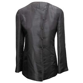 Grey Giorgio Armani Silk Organza Jacket Size IT 42 Grey
