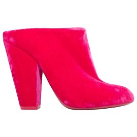 Hot Pink Givenchy Pointed-Toe Velvet Heeled Mules Size 38.5 Pink