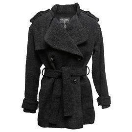 Giacca Caban in Tweed Chanel 2022 Nera Taglia FR 34 Nero