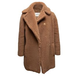 Brown Max Mara Camel Hair Teddy Bear Coat Size US 0 Brown