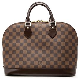 Borsa a mano Louis Vuitton Damier Ebene Alma PM Marrone Marrone