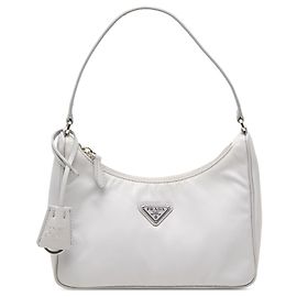 Borsa a tracolla Prada Mini Tessuto Re Edition 2005 Bianca Bianco