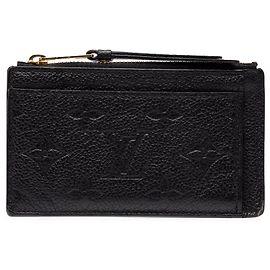 Louis Vuitton Monogram Empreinte Kartenetui mit Reißverschluss Schwarz Schwarz