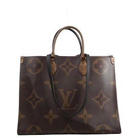 Bolso de mano 2Way Louis Vuitton OntheGo GM Giant Monogram Reverse en marrón M45320 Roja