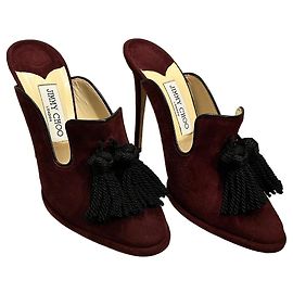 Jimmy Choo Mules Wildfire Suede Burdeos